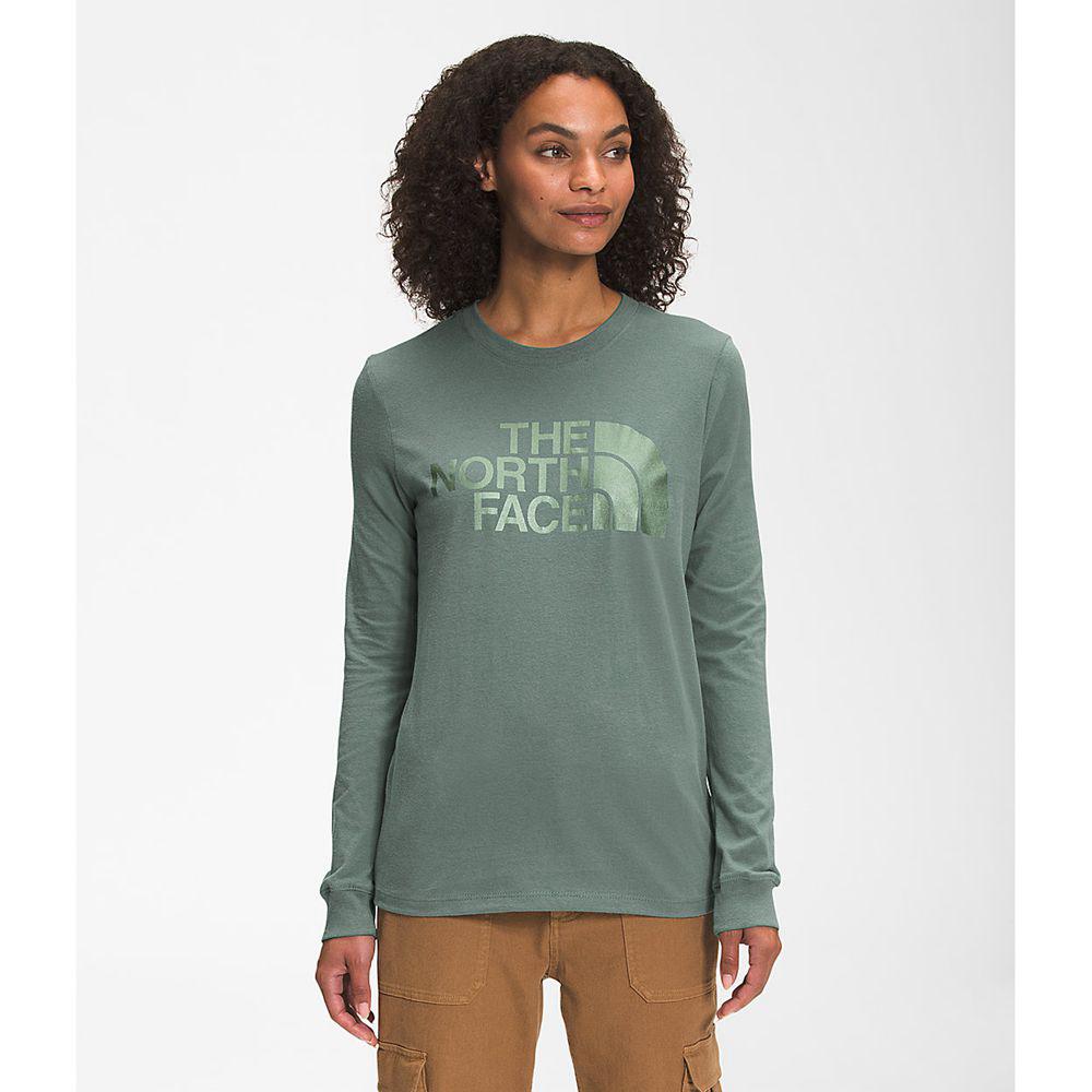 The North Face Long Sleeve Half Dome Γυναικεια Μπλούζα Με Μακρύ Μανίκι - Πρασινο (ZXVC82407)